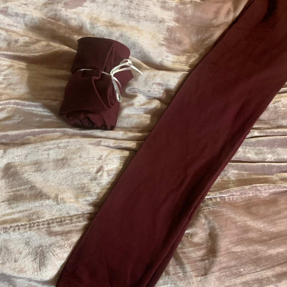 NWT Zenana Outfitters fleece lined stretchy tight yoga/legging pants L/XL - Picture 3 of 9